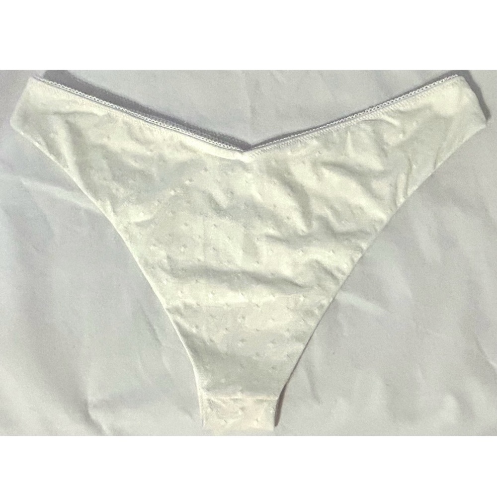 NEW Size XL WeWoreWhat Delilah Swiss Dot Off White Cheeky Lace Swim Bottoms